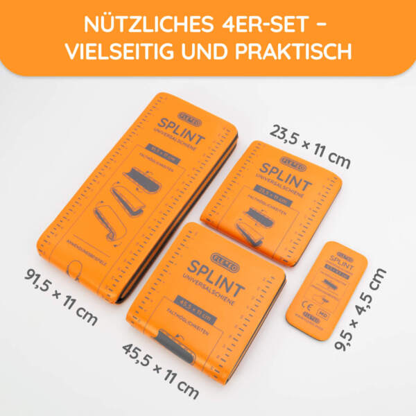 4-teiliges Splint-Schienen-Set zur Fixierung und Ruhigstellung, Immobilisationsschienen – Bild 2
