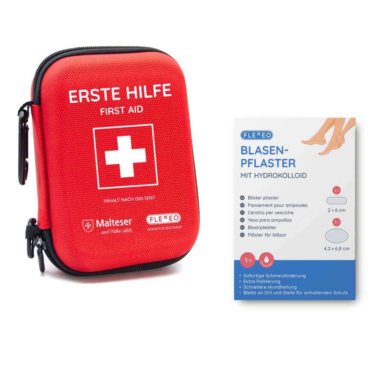 FLEXEO Erste-Hilfe-Set Mini, (1 St), kleines Notfallset für jede Tasche,  29-teilig