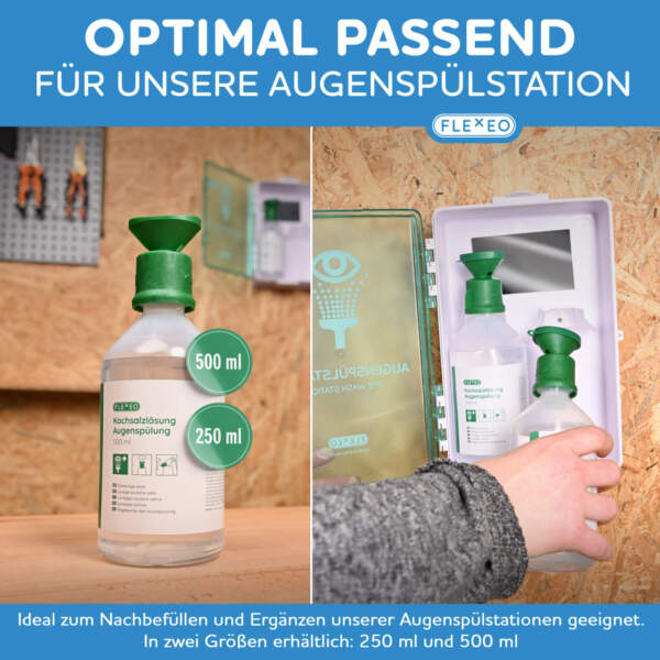 augenspülflasche wird von der augenspülstation herausgenommen
