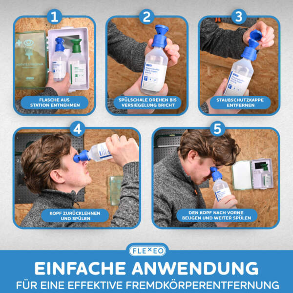 augenspülstation in anwendung schritt für schritt