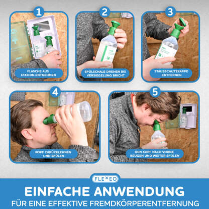 augenspülstation in anwendung schritt für schritt