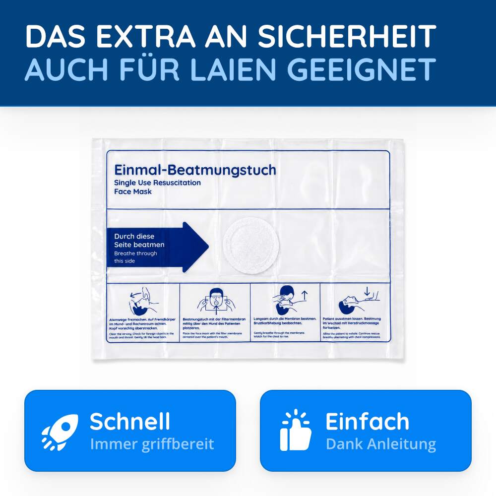 Beatmungstuch als Schlüsselanhänger, DIN 13154, 12 Stück, schwarz – Bild 5