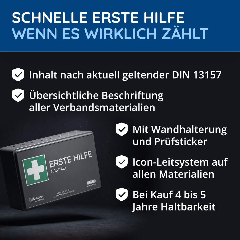 Betriebsverbandkasten DIN 13157, grau – Bild 2