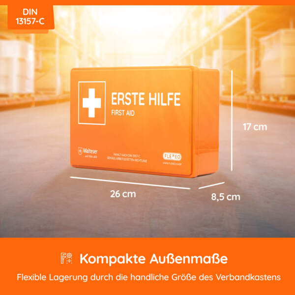 Betriebsverbandkasten Orange, DIN 13157, Komplettpaket Basic Plus – Bild 2