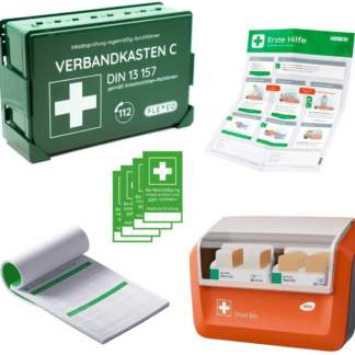 Betriebsverbandkasten Grün, DIN 13157, Komplettpaket