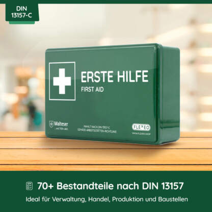 Betriebsverbandkasten Grün, DIN 13157, Komplettpaket Premium – Bild 2