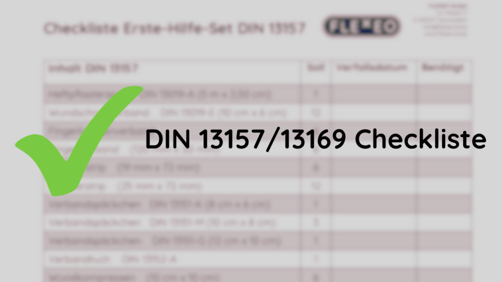 DIN13157/13169 Checkliste