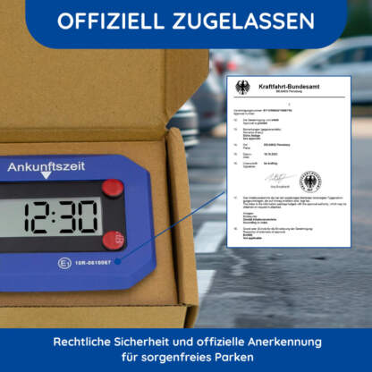 Zulassung der elektronischen Parkscheibe vom Kraftfahrt-Bundesamt