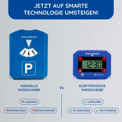 Vergleich parkuhr mit gewöhnlicher parkscheibe