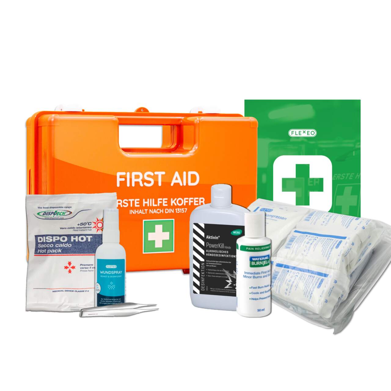 Erste-Hilfe-Koffer mobil, Inhalt nach DIN 13157, Verband-/Erste-Hilfe-Koffer,  Verband-/Erste-Hilfe-Schränke, Augenspülung und Erste-Hilfe, Arbeitsschutz und Sicherheit, Laborbedarf