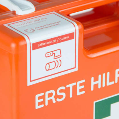 Erste Hilfe Koffer Aufkleber Lebensmittel und Gastro