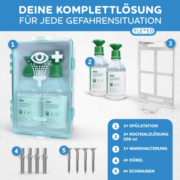Erste-Hilfe-Koffer DIN 13157, inkl. FLEXEO Augenspülstation – Bild 5