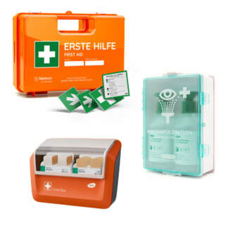 Erste-Hilfe-Koffer, DIN 13157, inkl. WERO Smart Box und FLEXEO Augenspülstation