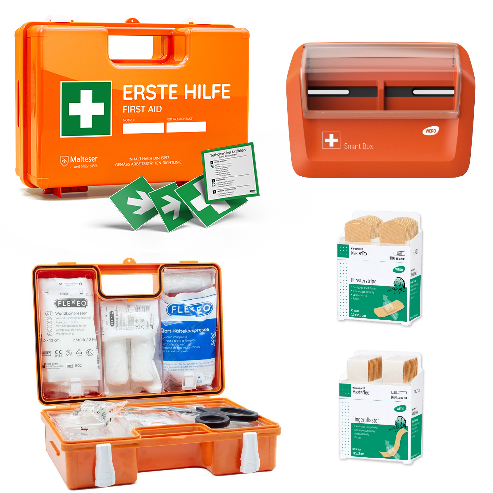 Erste-Hilfe-Koffer DIN 13157, inkl. gefülltem Pflasterspender