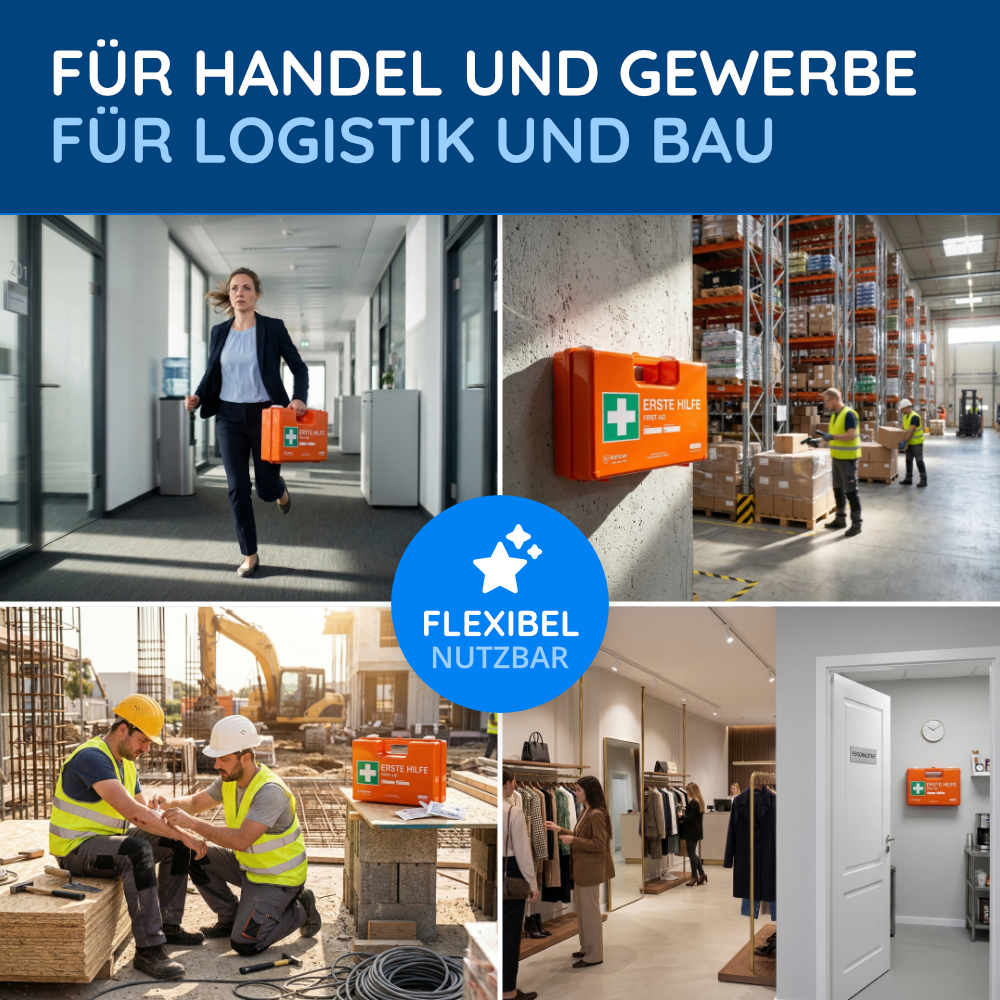 Erste-Hilfe-Koffer DIN 13169, orange, mit Wandhalterung – Bild 9