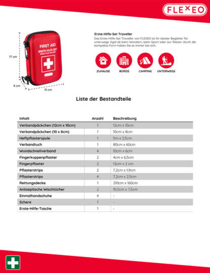 Erste-Hilfe-Set Traveller nach DIN 13167 Inhalt