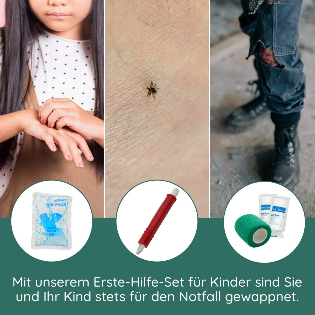 MNT10 Notfall Erste Hilfe Set Outdoor I Inhalt aus Deutschland nach DIN  13167 | First Aid Kit + Zeckenkarte + Beatmungshilfe I Mini, für Kinder