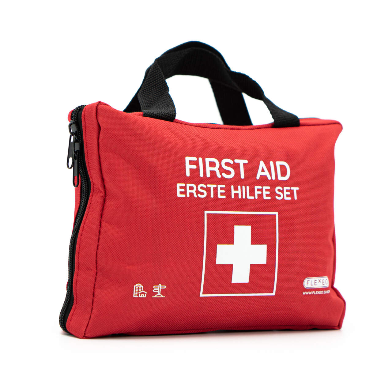 Erste Hilfe-Set Kinder daheim, Reißverschlusstasche, orange, Nylongewebe,  240x170mm