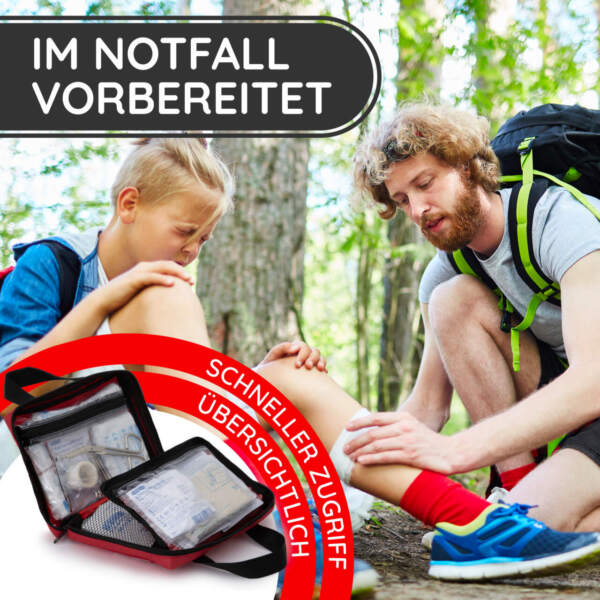 Erste-Hilfe-Tasche Discovery, rot & Wundspray – Bild 6