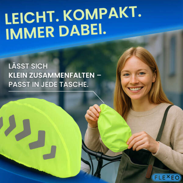 Fahrradhelm Regenschutz, reflektierend & wasserabweisend – Bild 13