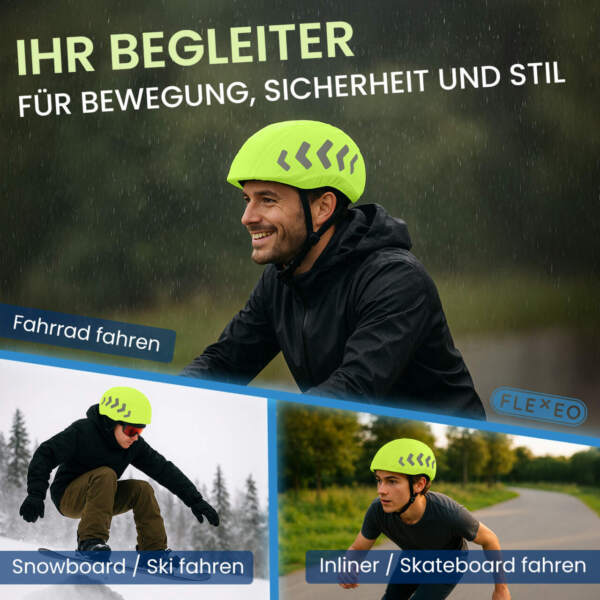 Fahrradhelm Regenschutz, reflektierend & wasserabweisend – Bild 14