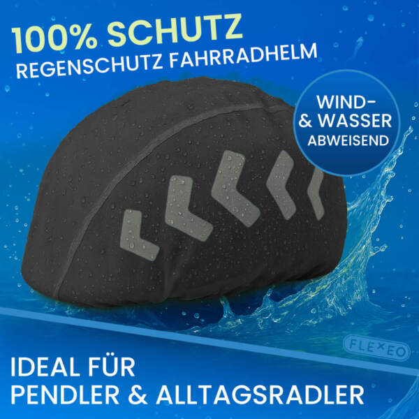 Fahrradhelm Regenschutz, reflektierend & wasserabweisend – Bild 4