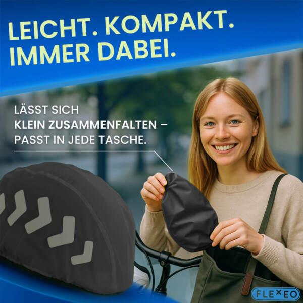 Fahrradhelm Regenschutz, reflektierend & wasserabweisend – Bild 7