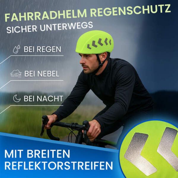 Fahrradhelm Regenschutz, reflektierend & wasserabweisend – Bild 9