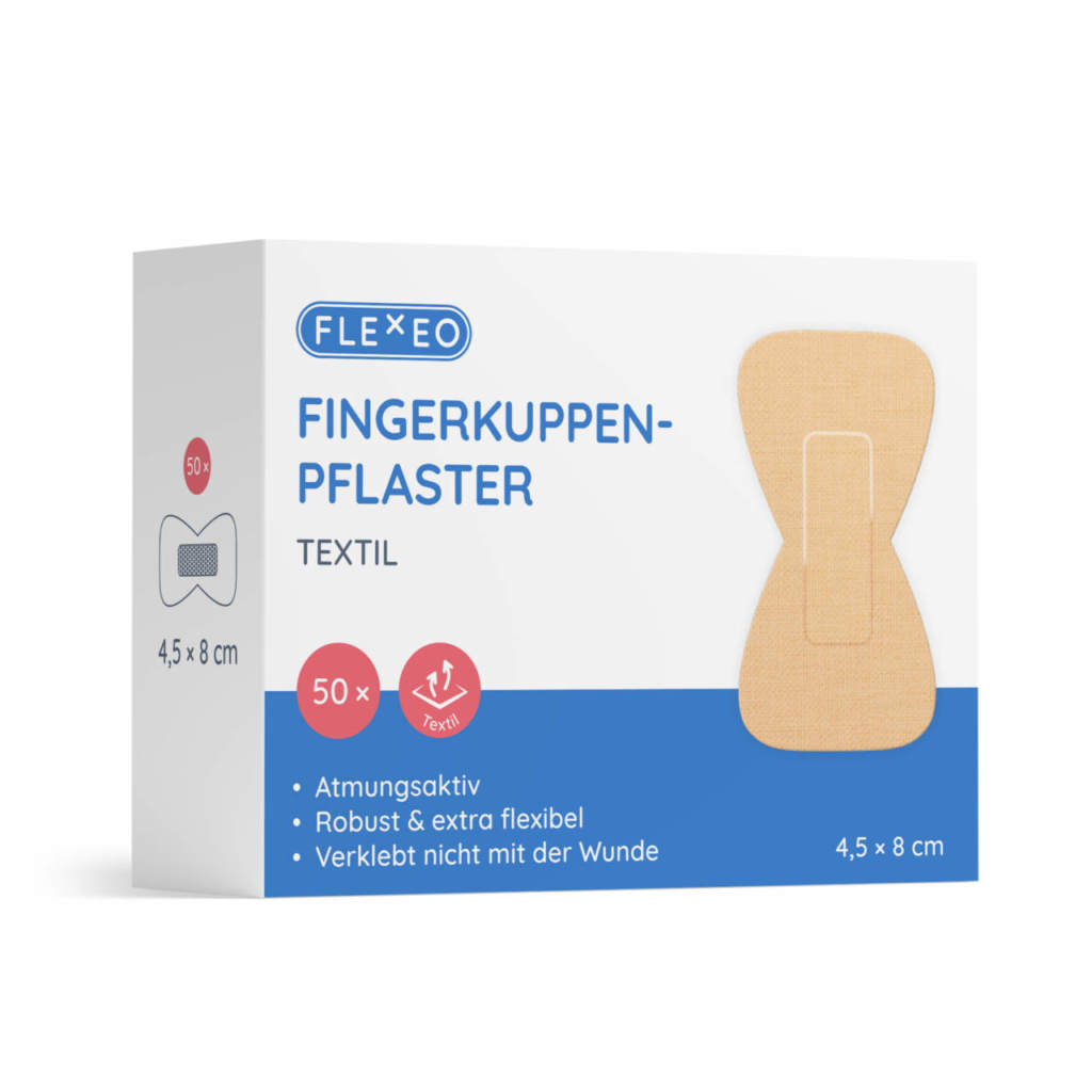 Paket Fingerkuppenpflaster Textil Hautfarbe