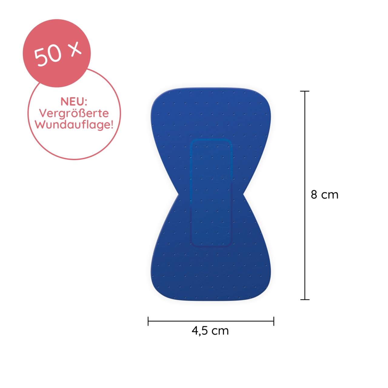 Fingerkuppenpflaster detektierbar wasserfest Blau, 4,5x8cm, 50 Stk