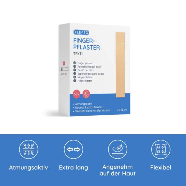 Paket Fingerpflaster hautfarbe, mit Produkthinweisen
