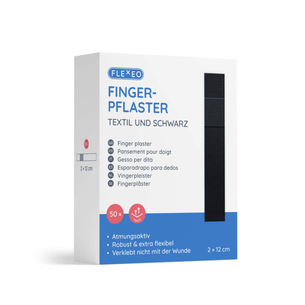 Paket Fingerpflaster schwarz textil