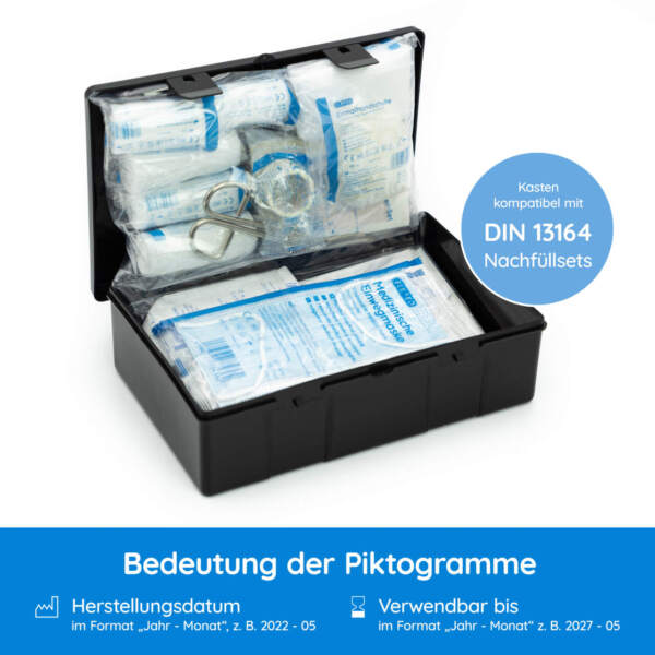 KFZ Verbandkasten inkl. Füllung nach DIN 13164 Bedeutung der Piktogramme