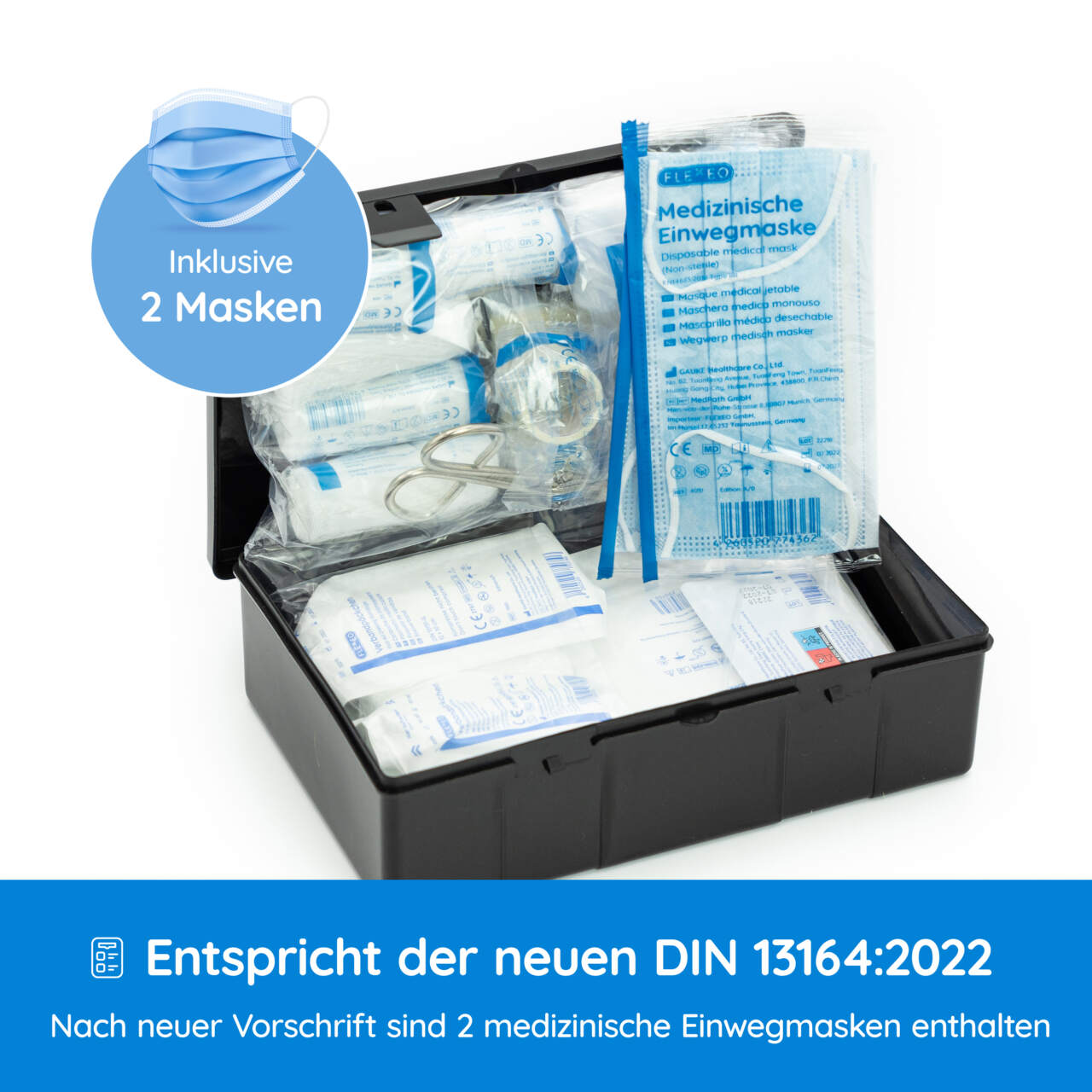 PEARL Verbandskasten: Marken-KFZ-Verbandtasche, geprüft nach DIN13164  (2022) (Verbandskasten 2022)