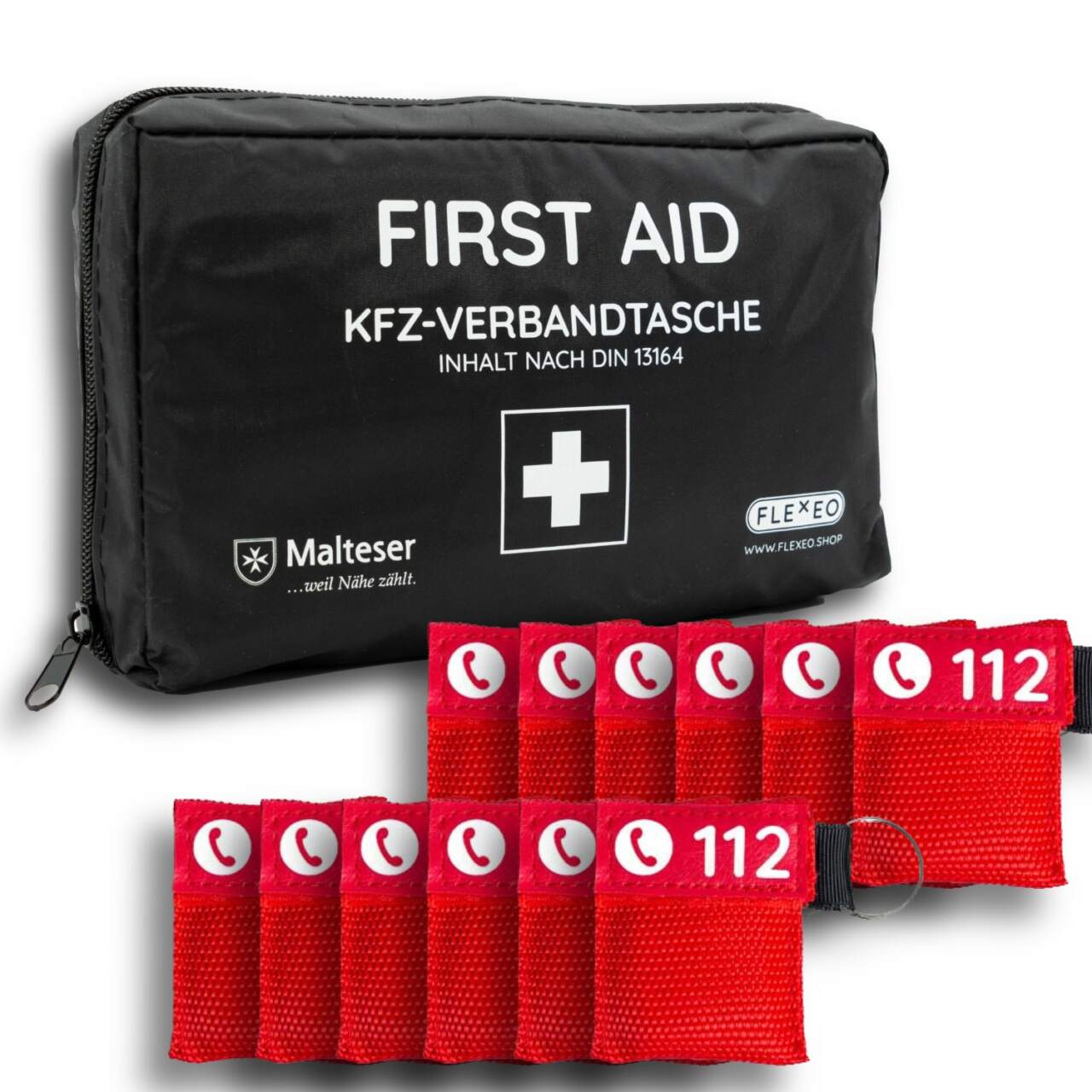 FLEXEO KFZ-Verbandtasche DIN 13164:2022, (1 St), Erste-Hilfe-Set