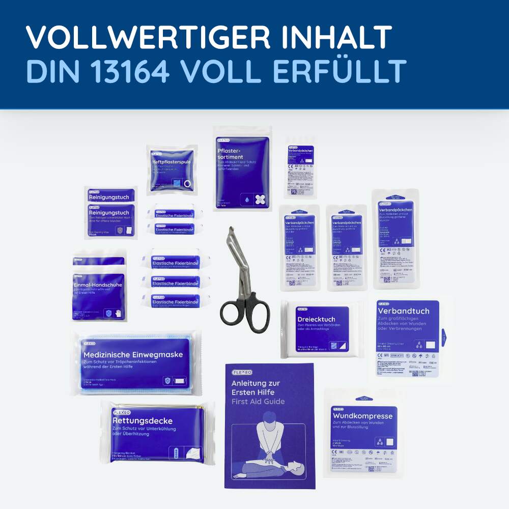 KFZ-Verbandtasche inkl. Warndreieck und Warnweste, rot – Bild 6