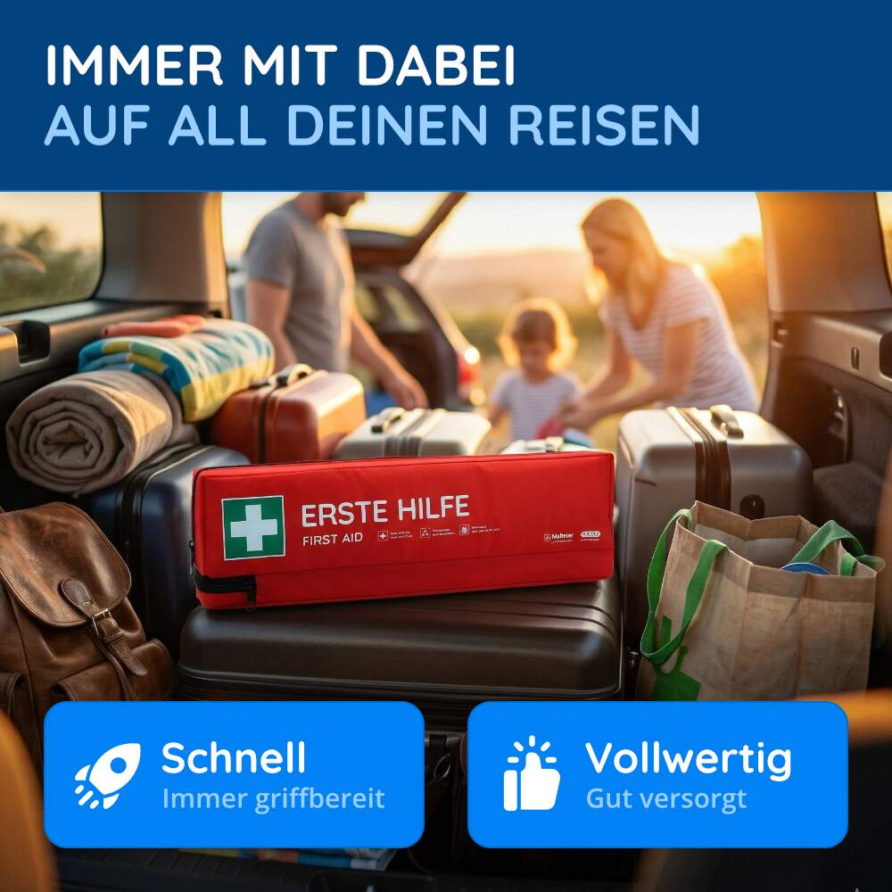 KFZ-Verbandtasche inkl. Warndreieck und Warnweste, rot – Bild 3