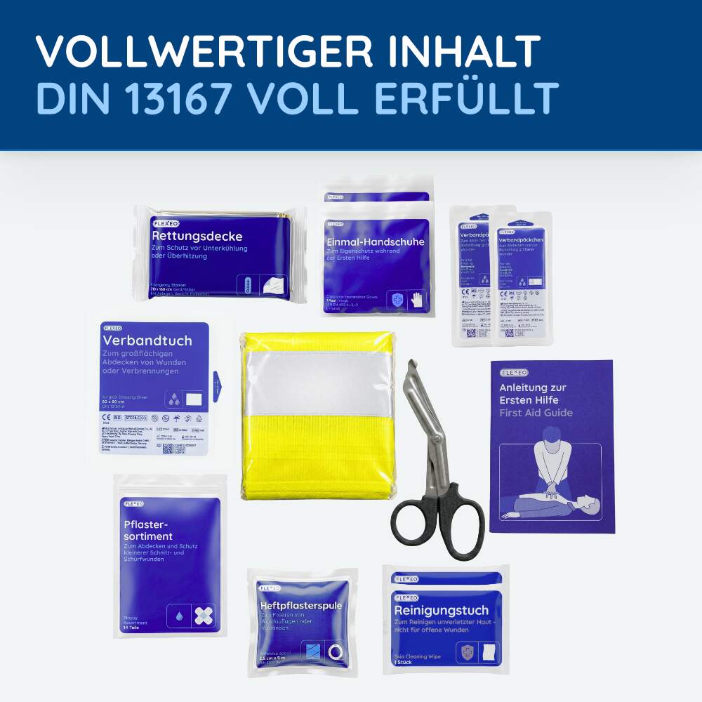 Motorrad Erste Hilfe Tasche nach DIN 13167, mit Warnweste, rot – Bild 6