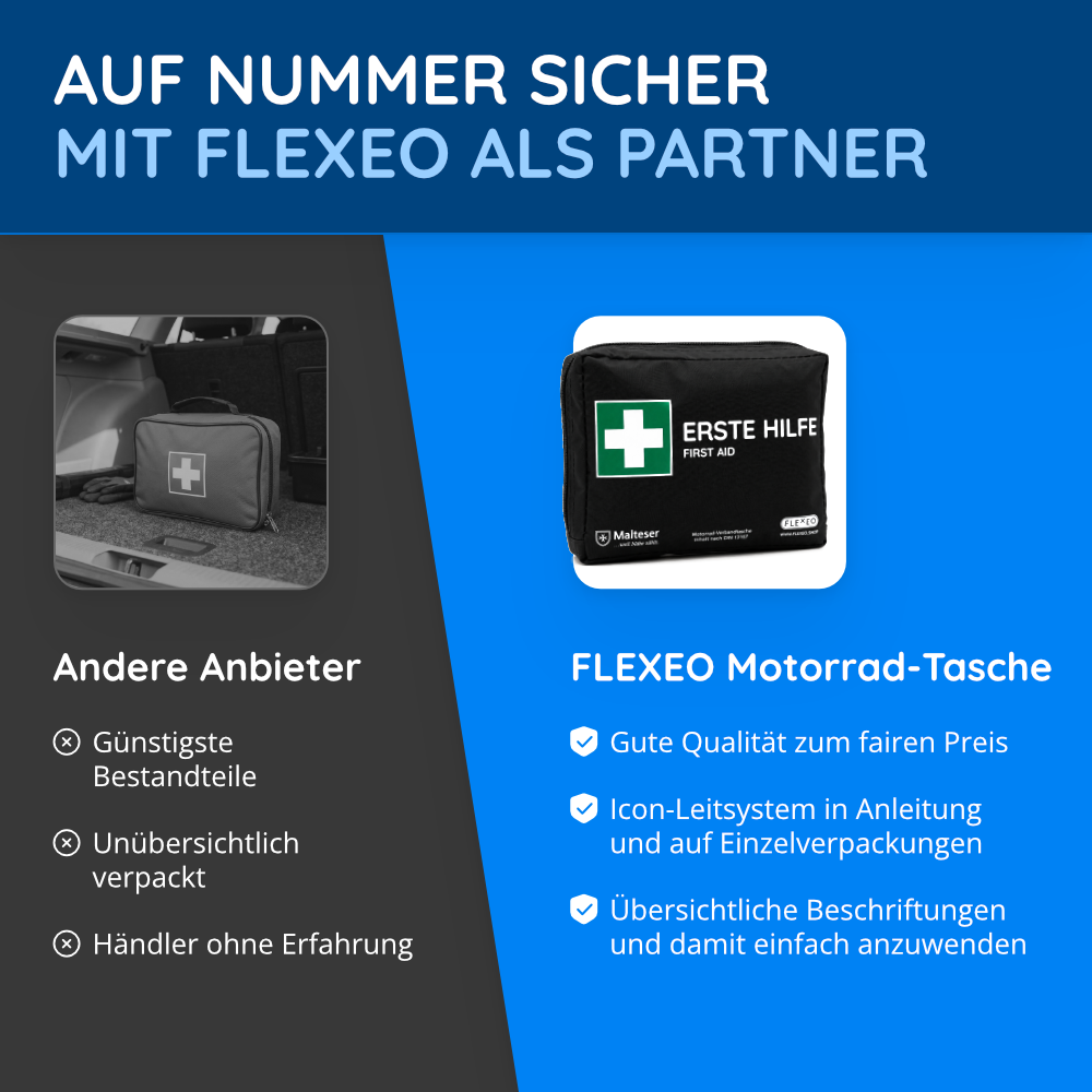 Motorrad Erste Hilfe Tasche nach DIN13167, schwarz – Bild 6