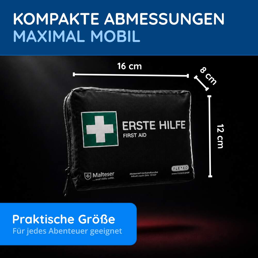 Motorrad Erste Hilfe Tasche nach DIN13167, schwarz – Bild 4