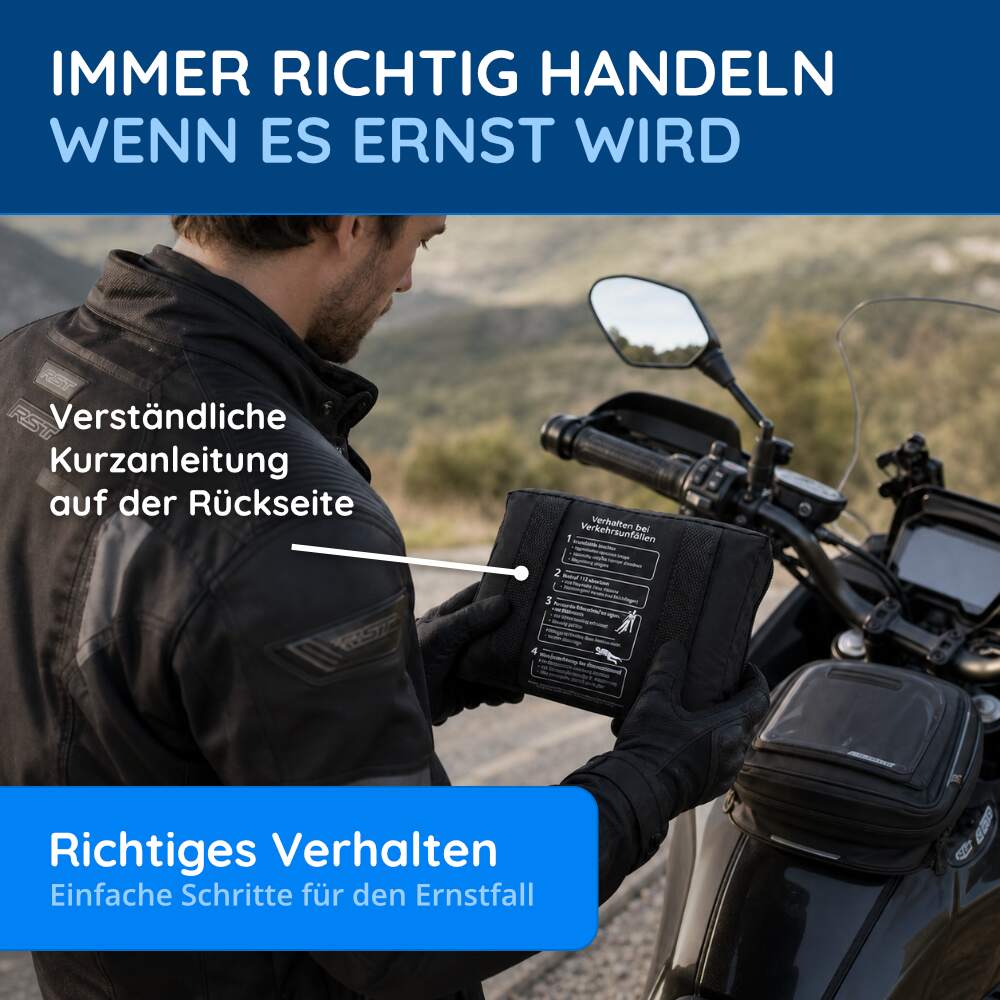 Motorrad Erste Hilfe Tasche nach DIN13167, schwarz – Bild 5