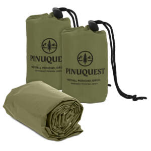 2er Set Notfall-Regenponcho in grün