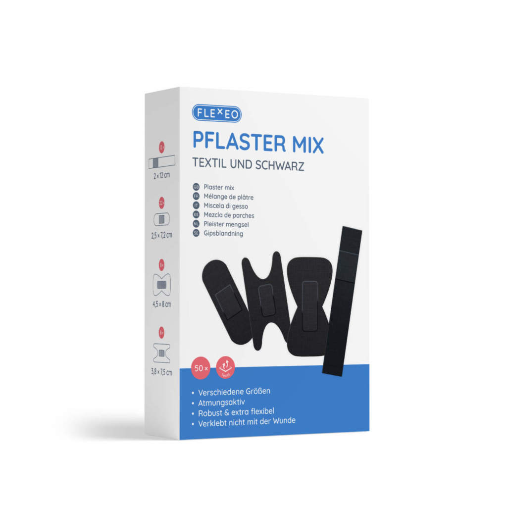 Paket mit Pflastermix, textil, schwarz