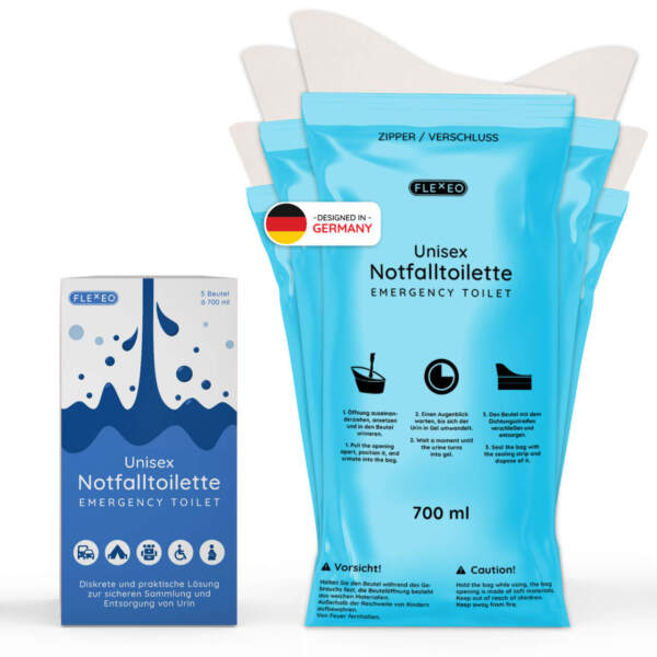 Pinkelbeutel für unterwegs, 5er Pack