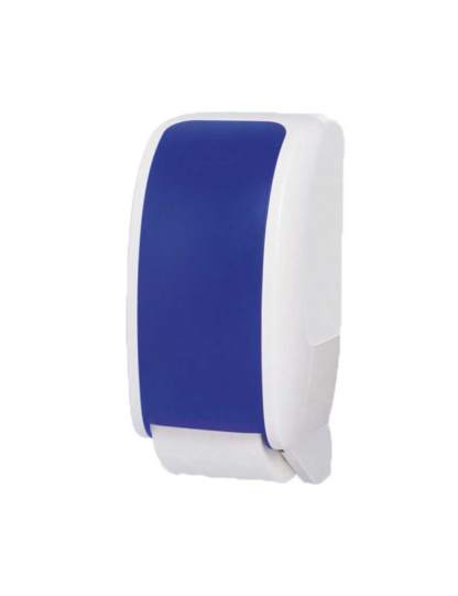 Blauer Toilettenpapierspender