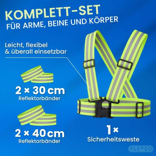 Reflektierendes Komplett-Set für Arme, Beine und Körper