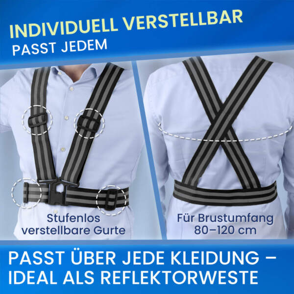Stufenlos verstellbare Reflektorweste