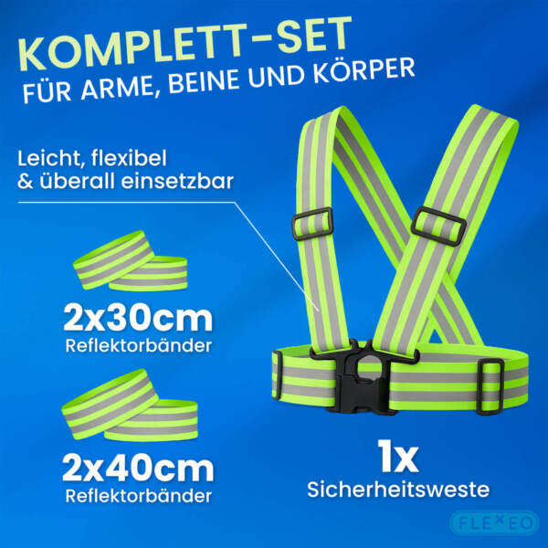 Reflektierendes Komplett-Set für Arme, Beine und Körper