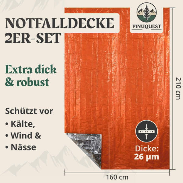 Extra dicke und robuste Notfalldecke für Wind und Wetter