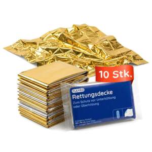 Rettungsdecke Gold/Silber, 10 Stück
